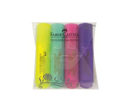 Текстмаркери пастелни Faber-Castell 4 бр 4 цвята