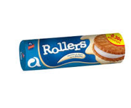 Сандвич бисквити с ванилия Rollers 250 г
