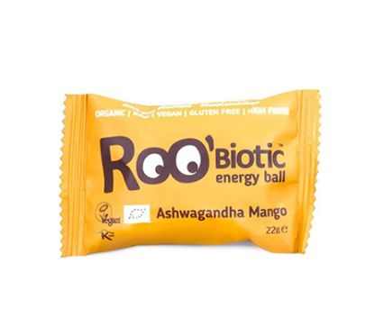 Био енергиен бар с Ашваганда и Манго Roo'Biotic 22гр