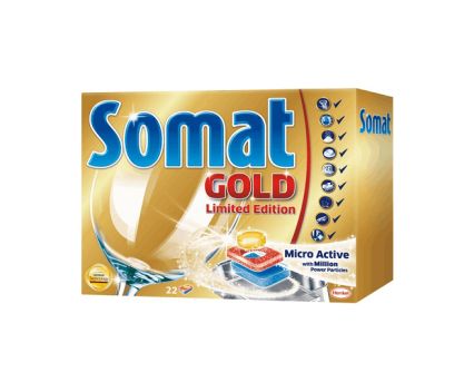 22бр Таблетки за съдомиялна машина Somat Gold Limited edition
