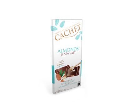 Черен шоколад 57% Бадеми и морска сол Cachet 100гр