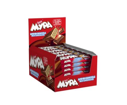 Вафли Мура млечен шоколад кутия 36брх30гр