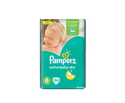 Бебешки Пелени Pampers Active Baby 6 (15+ кг) 54 бр