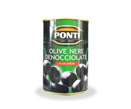 Черни маслини без костилка Ponti 425мл PR