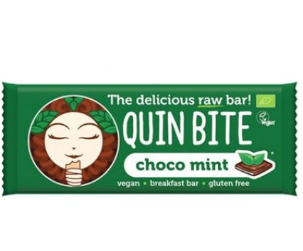 Био сурово барче Шоко Мента Quin Bite 30гр - без глутен