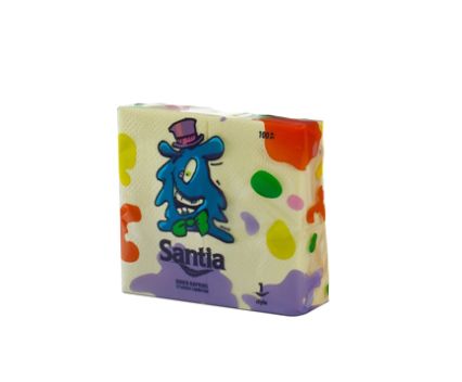 Салфетки Santia 33х33 100бр - жълти