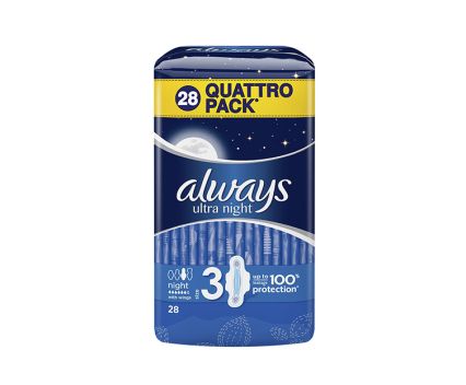 Дамски превръзки Aways Night Quattro Pack 28бр